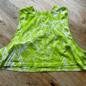 Lululemon Lime Green Tie Die crop tank